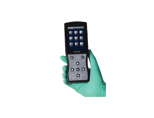 a palm holding Portable Hygiene Monitoring luminometer