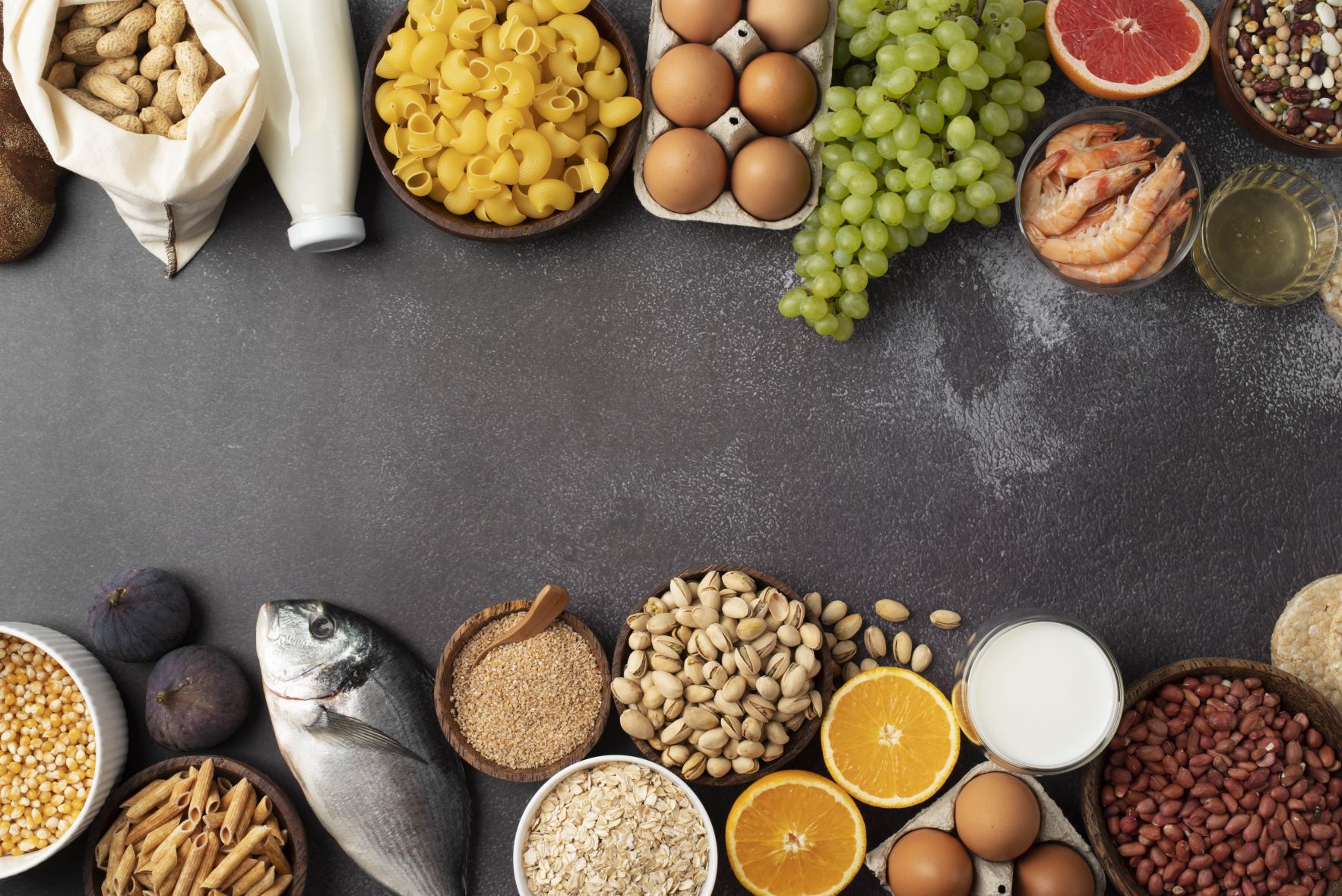 various allergenic foods kept side by side